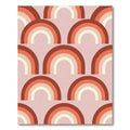 Retro Terracotta Rainbow Arch Boho Rug