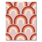 Retro Terracotta Rainbow Arch Boho Rug