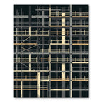 Abstract Industrial Skyscraper Construction Grid Rug