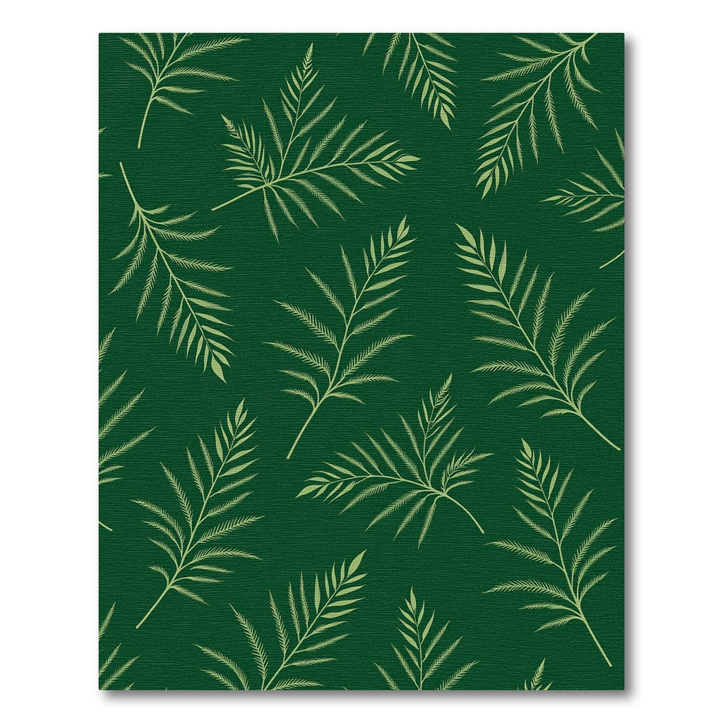 Emerald Green Palm Frond Silhouette Rug