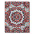 Coral Mandala Gray Background Rug
