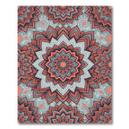 Coral Mandala Gray Background Rug