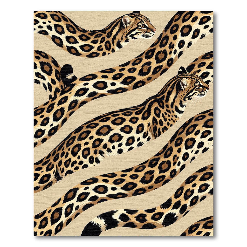 Wild Ocelot Spotted Serpentine Beige Rug