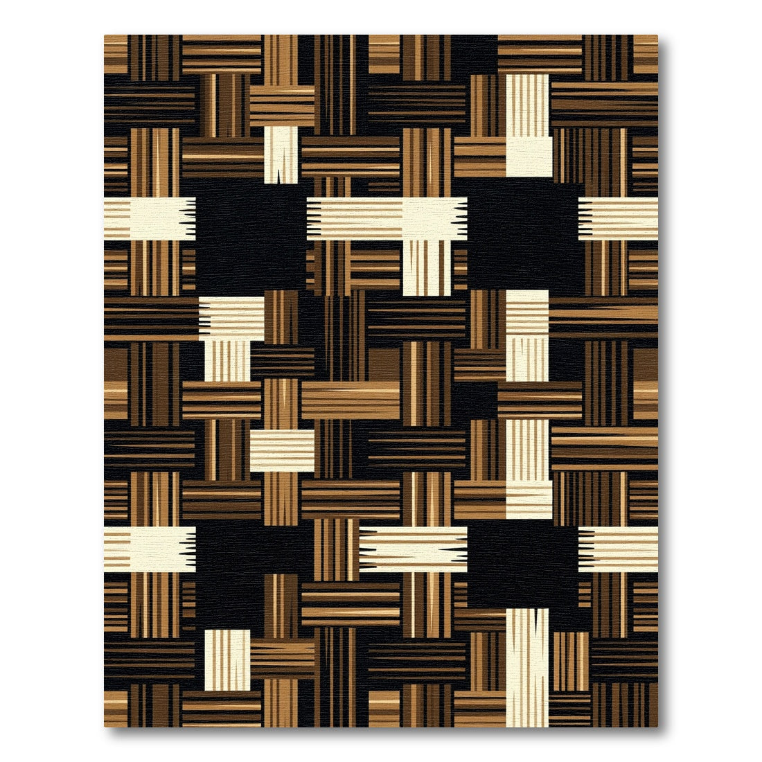 Abstract Earth Tone Woven Geometric Rug