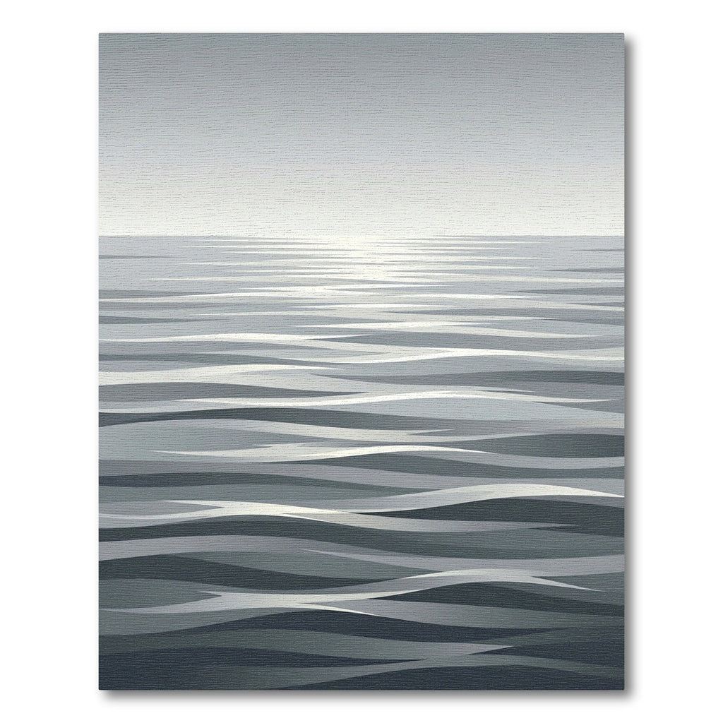 Minimalist Gray Ombre Ocean Wave Rug