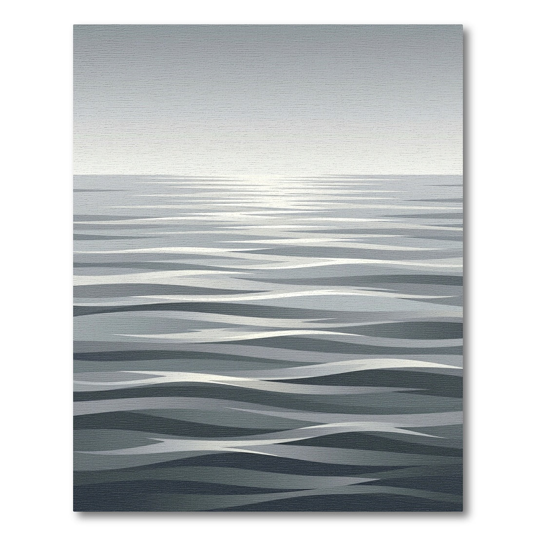 Minimalist Gray Ombre Ocean Wave Rug