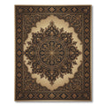 Ornate Black Gold Mandala Rug