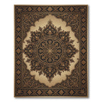 Ornate Black Gold Mandala Rug