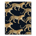 Golden Cheetah Spots Black Background Rug