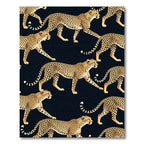 Golden Cheetah Spots Black Background Rug