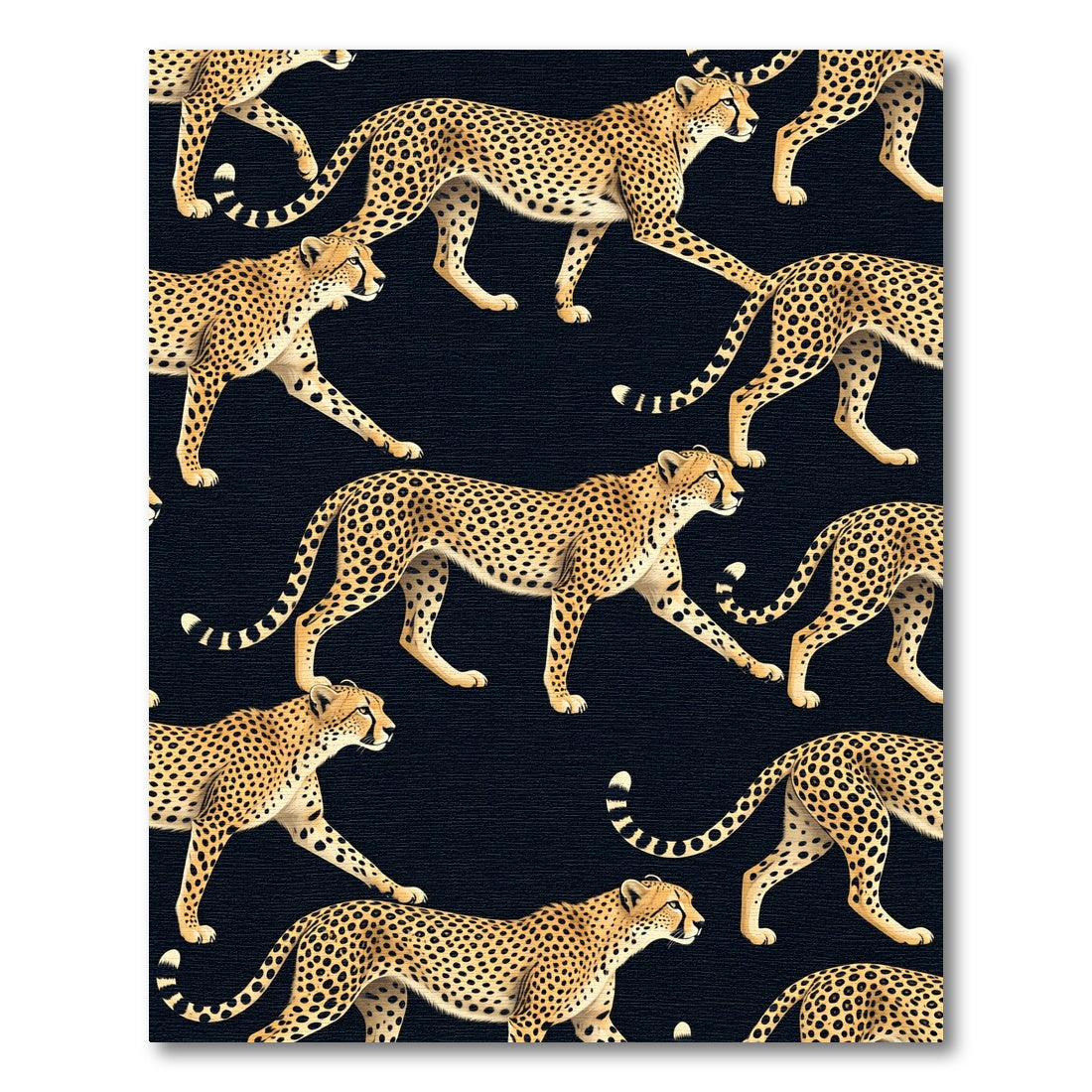 Golden Cheetah Spots Black Background Rug
