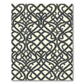 Intricate Dark Gray Interlocking Lattice Rug