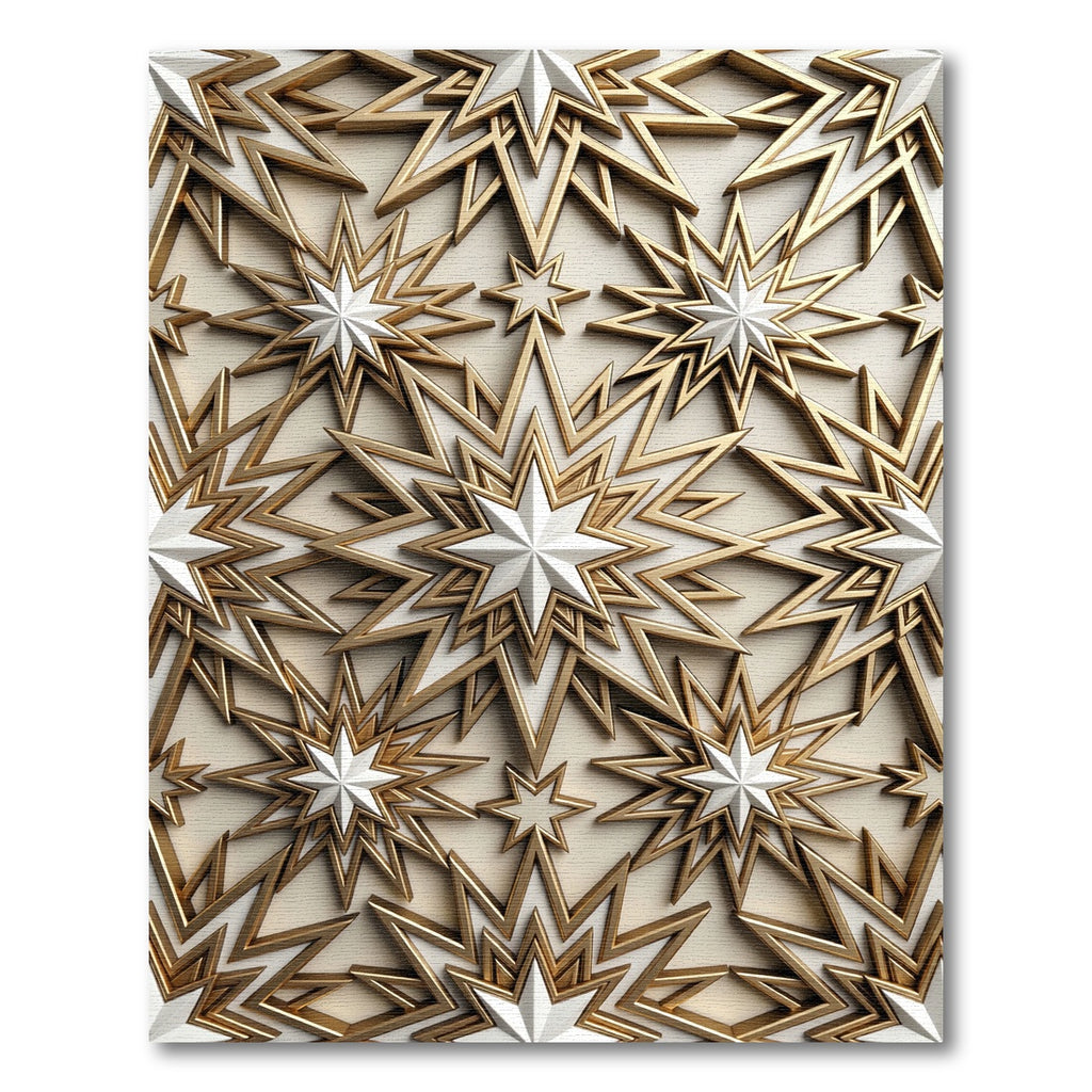 Gold Gilded Celestial Star Infinity Mosaic Rug
