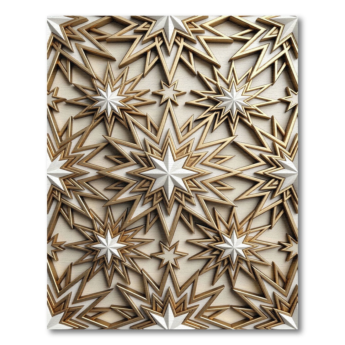Gold Gilded Celestial Star Infinity Mosaic Rug