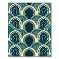 Deep Teal Archway Keyhole Pattern Rug