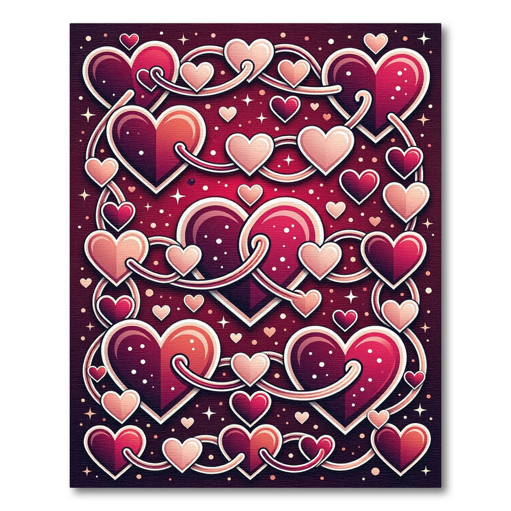 Red Pink Heart Weave Arrangement Rug