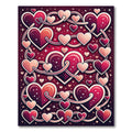 Red Pink Heart Weave Arrangement Rug