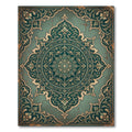 Ornate Sage Verdant Floral Medallion Rug