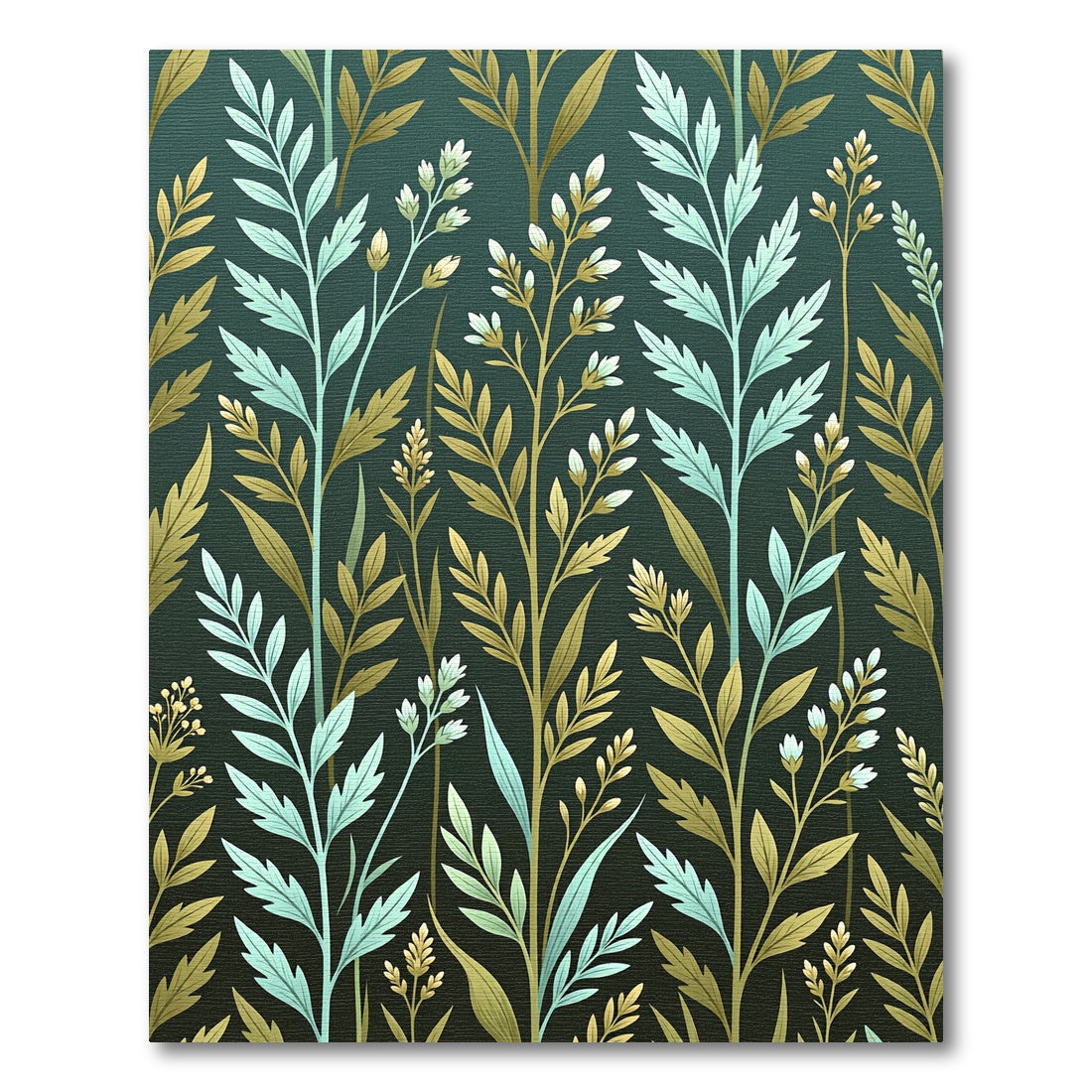 Botanical Sage and Golden Herb Meadow Rug