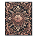 Ornate Rose Gold Floral Scrollwork Rug