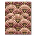 Elegant Blush and Gold Art Deco Fan Rug