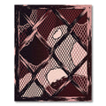 Abstract Crimson Dark Mesh Grid Rug
