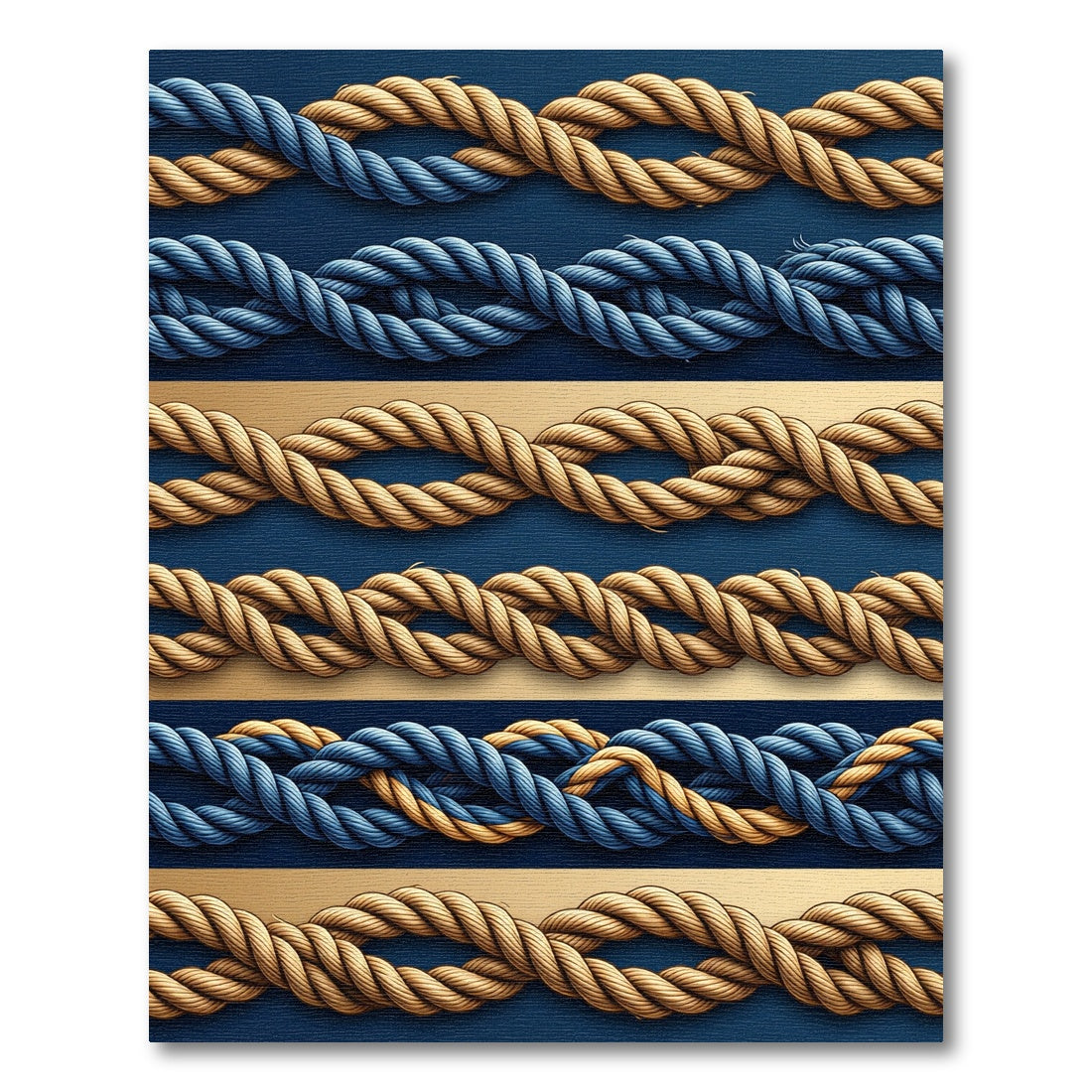 Navy Tan Rope Twist Texture Rug