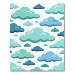 Whimsical Blue Sky Layered Cloud Rug