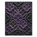 Gothic Violet Quatrefoil Architectural Relief Rug