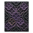 Gothic Violet Quatrefoil Architectural Relief Rug