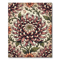 Vintage Mauve Chrysanthemum Floral Arrangement Rug