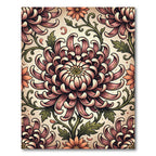 Vintage Mauve Chrysanthemum Floral Arrangement Rug