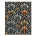 Elegant Copper Silver Palmette Scroll Rug