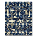 Elegant Navy Blue Ribbon Plaid Rug