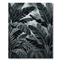 Dark Tropical Leaf Collage Rug
