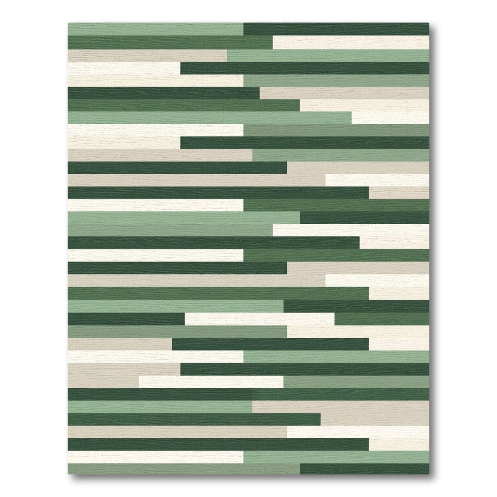 Modern Sage Forest Linear Block Rug