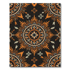 Terracotta Southwestern Sun Medallion with Arrows Rug