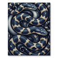 Coiled Serpent Dark Blue Gold Scales Rug