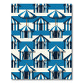 Coastal Blue White Beach House Cabana Rug