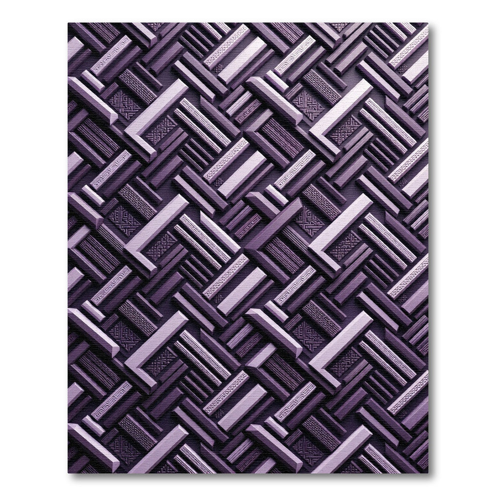 Purple Geometric Interlocking Sticks Rug