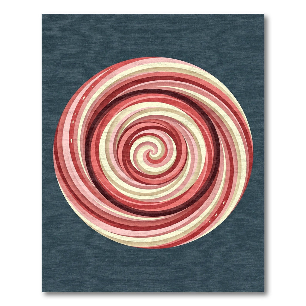 Crimson Swirl Candy Round Rug