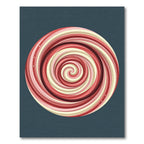 Crimson Swirl Candy Round Rug