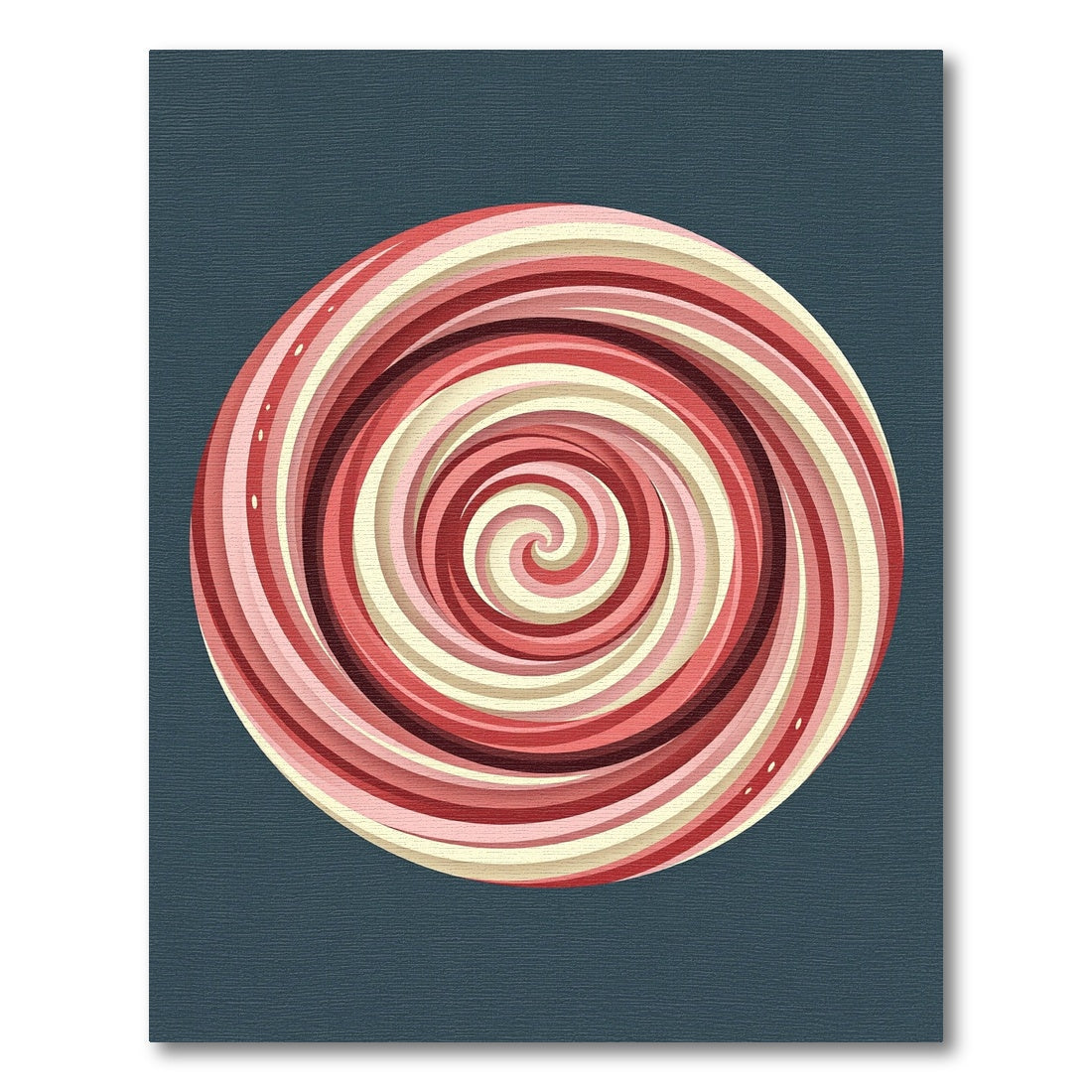 Crimson Swirl Candy Round Rug