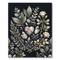 Mystical Crystal Rose Botanical Illustration Rug