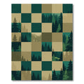 Forest Squares Evergreen Forest Panorama Rug