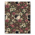 Victorian Cameo Portrait Floral Rose Lily Rug