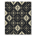 Monochromatic Black Beige Cross Geometric Medallion Rug