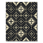 Monochromatic Black Beige Cross Geometric Medallion Rug