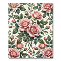 Elegant Blush Pink Rose Botanical Rug