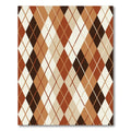 Earthy Brown Argyle Geometric Diamond Rug